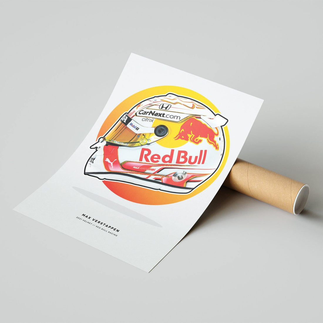 Max Verstappen Formula 1 2021 Helmet Print