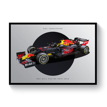 Max Verstappen Red Bull Racing RB16 2020 Formula 1 Car Print