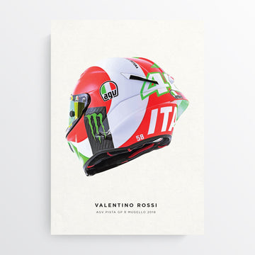 Valentino Rossi Mugello 2018 MotoGP Helmet Print