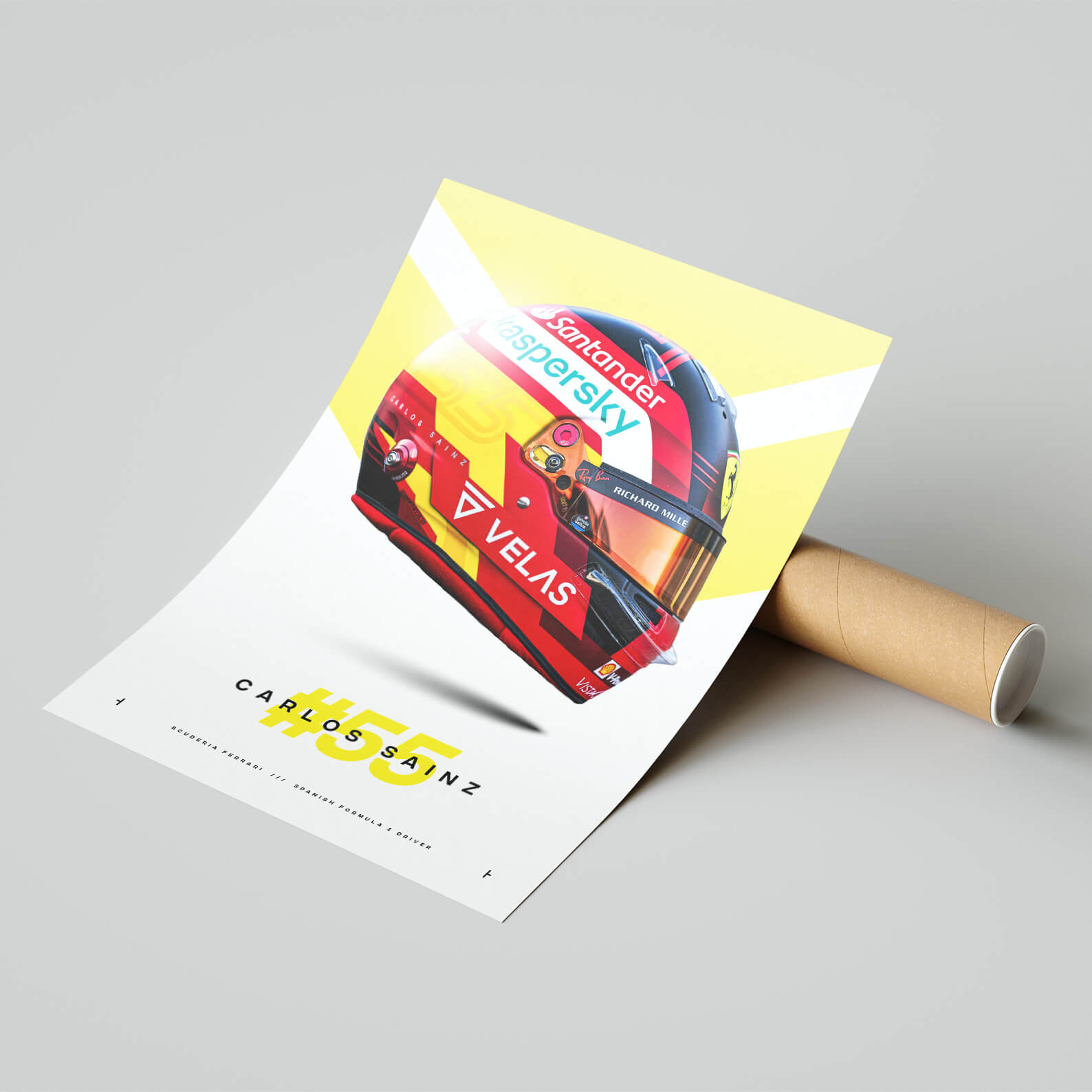 Carlos Sainz poster with mailing tube