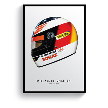 Michael Schumacher, 1995 Formula 1 Helmet Print