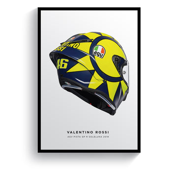 Valentino Rossi 2019 MotoGP Helmet Print