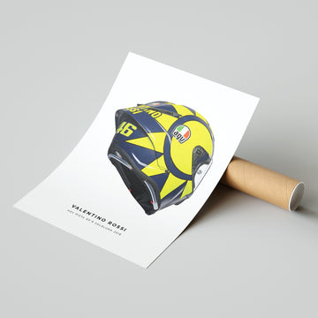 Valentino Rossi 2019 MotoGP Helmet Print