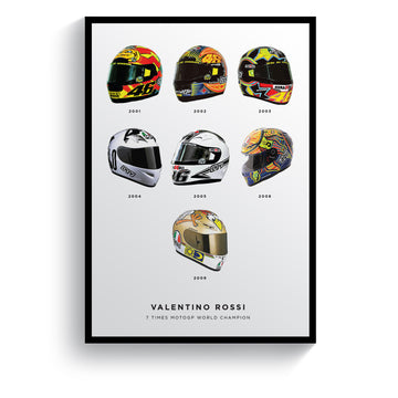 Valentino Rossi 7 Times MotoGP World Champion Print