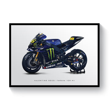Valentino Rossi Yamaha YZR-M1 MotoGP Bike Print