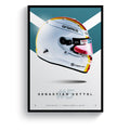 Sebastian Vettel print in black frame