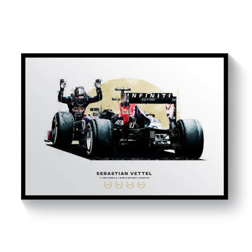 Sebastian Vettel 4 Time Formula 1 Champion Print