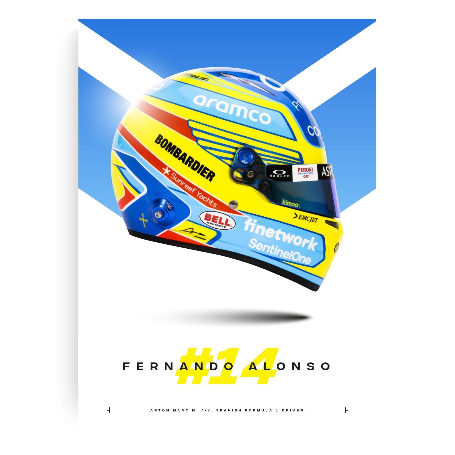 Fernando Alonso #14 Print, Formula 1 2023
