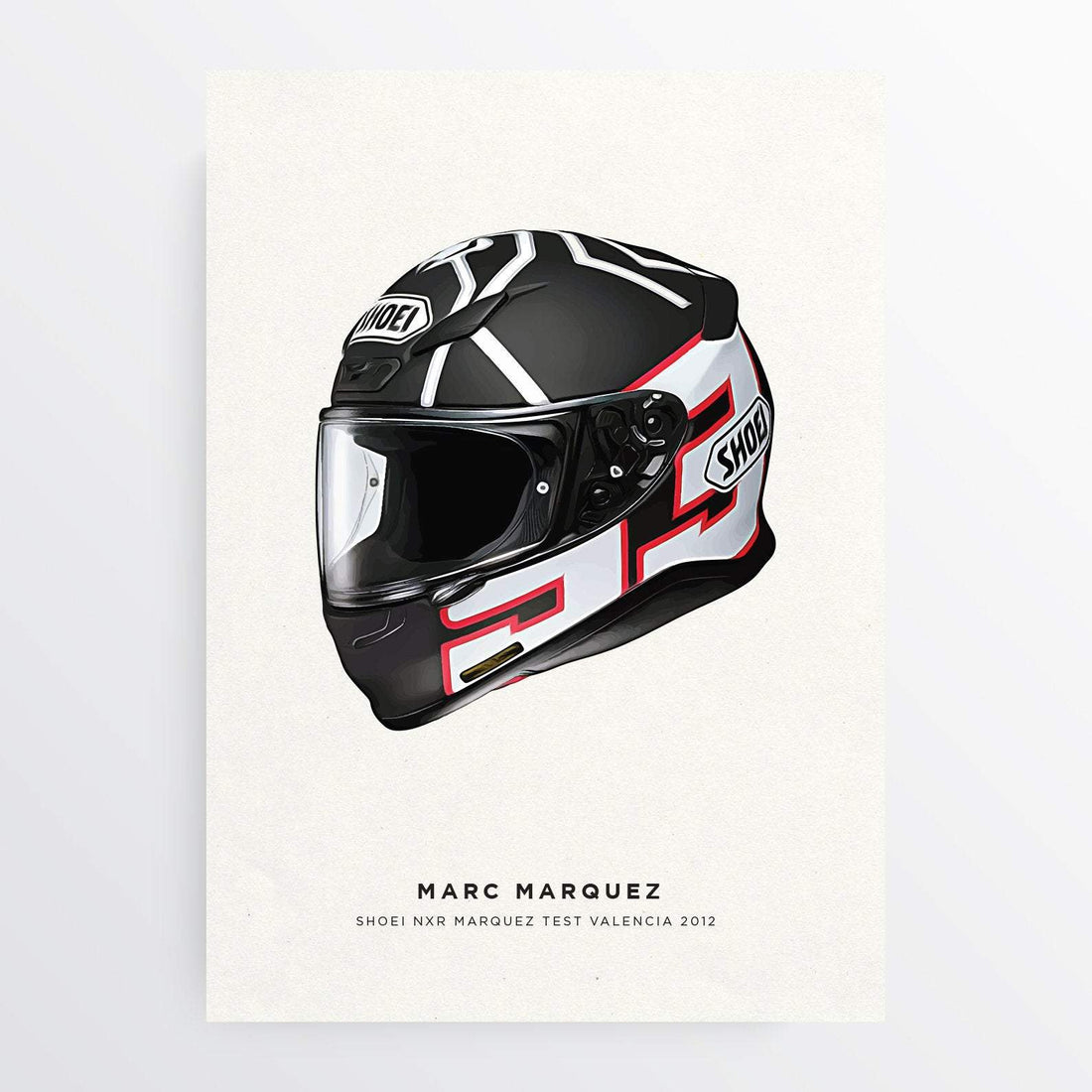 Marc Marquez Valencia 2019 MotoGP Helmet Print - Pit Lane Prints
