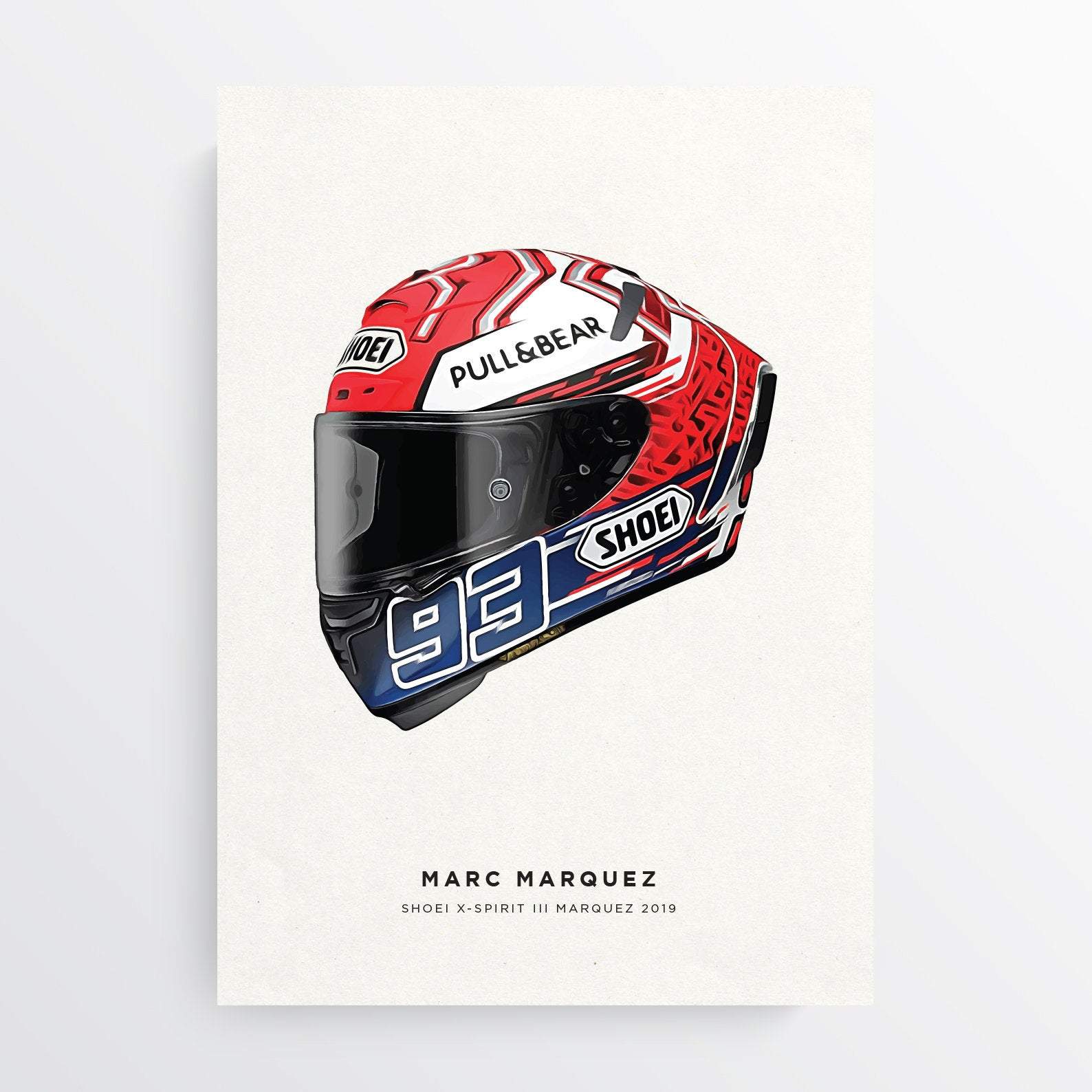 Marc Marquez 2019 MotoGP Helmet Print - Pit Lane Prints