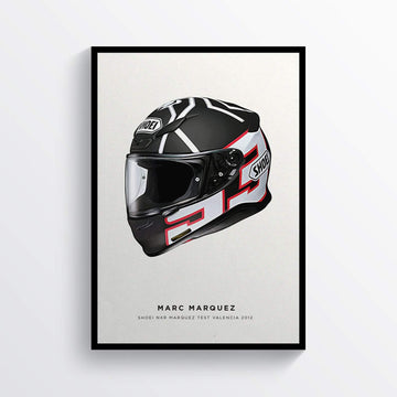 Marc Marquez Valencia 2019 MotoGP Helmet Print