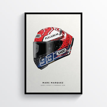 Marc Marquez 2019 MotoGP Helmet Print