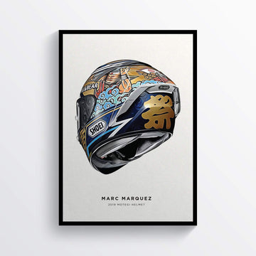Marc Marquez Motegi 2019 MotoGP Helmet Print
