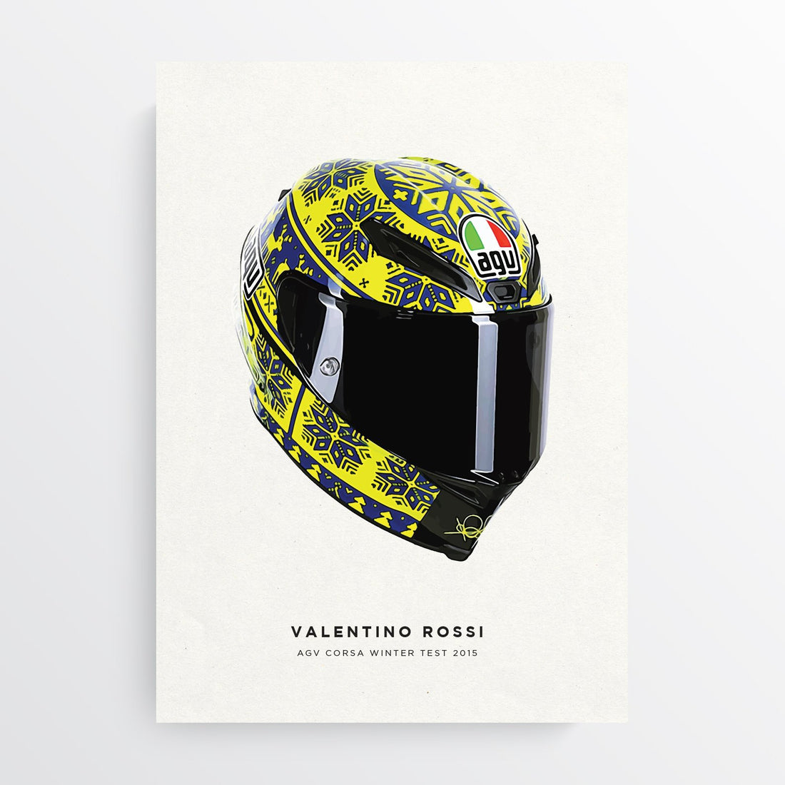 Valentino Rossi Winter Test 2015 MotoGP Helmet Print