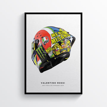 Valentino Rossi Misano 2019 MotoGP Helmet Print