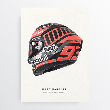 Marc Marquez 2020 MotoGP Pre Season Helmet Print