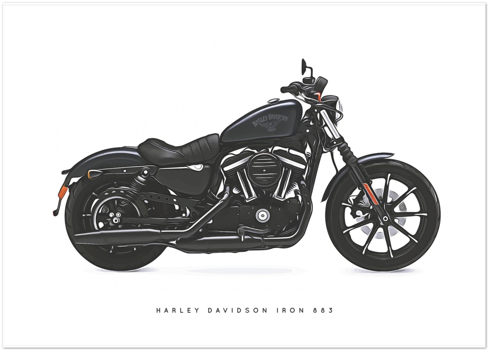 Harley Davidson Iron 883 Motorcycle Print - Pit Lane Prints