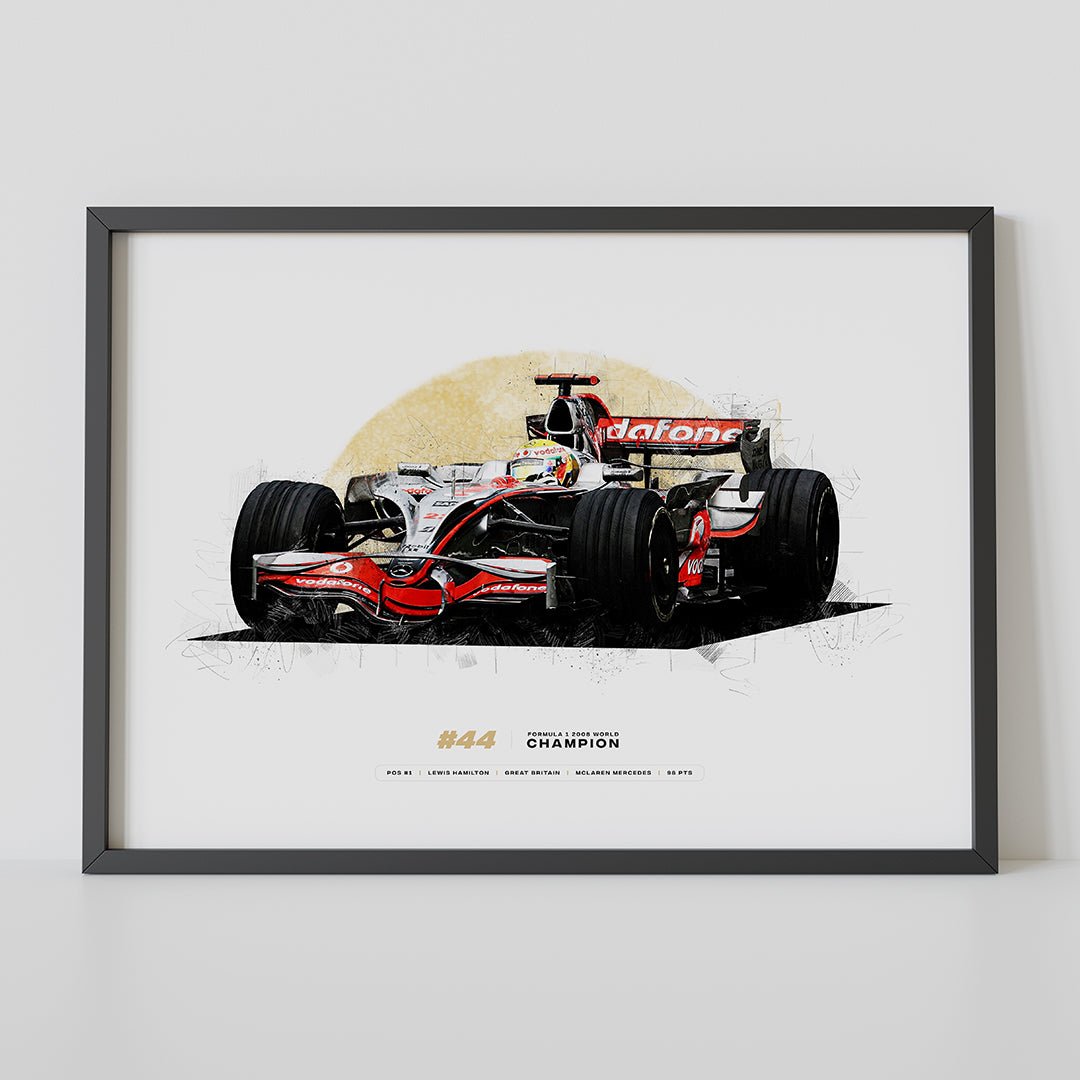 Lewis Hamilton 2008 Formula 1 Champion, McLaren MP4-23 Art Print